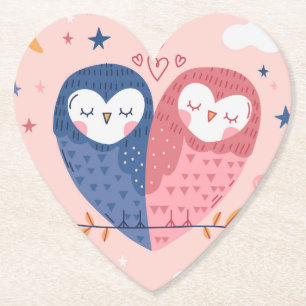 Dessous-de-verre En Papier Chouettes mignonnes