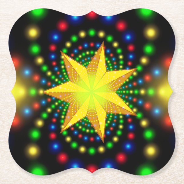 Dessous-de-verre En Papier Christmas Star Fractal Design-29440 (Devant)