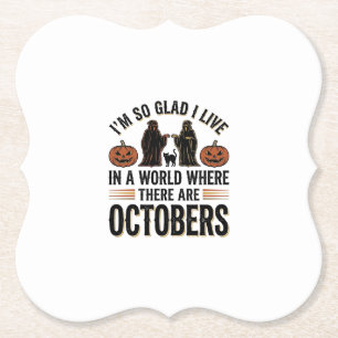 Dessous-de-verre En Papier Citation Halloween Vintage Octobre Dessin Chat Cit