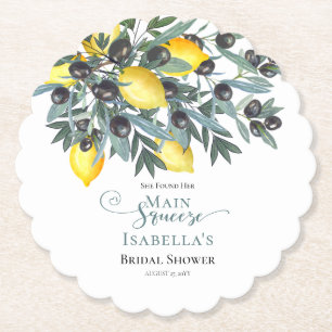 Dessous-de-verre En Papier Citrons de taille principale   Fête des mariées Ol