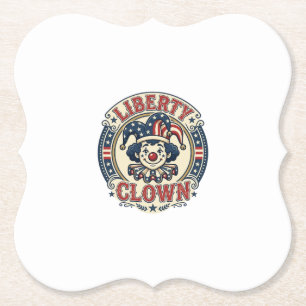 Dessous-de-verre En Papier Clown de la Liberté Patriotique Patriotique Clownc