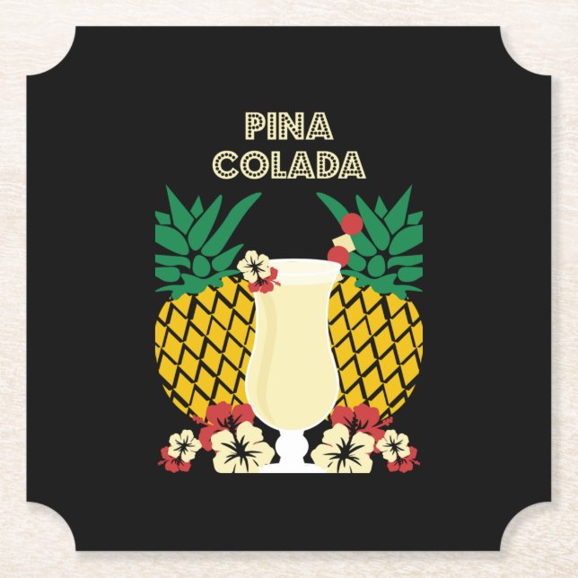 Dessous-de-verre En Papier Cocktail Piña Colada (Devant)