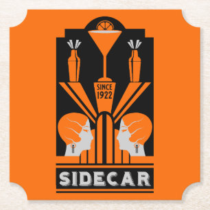 Dessous-de-verre En Papier Cocktail Sidecar Art Déco