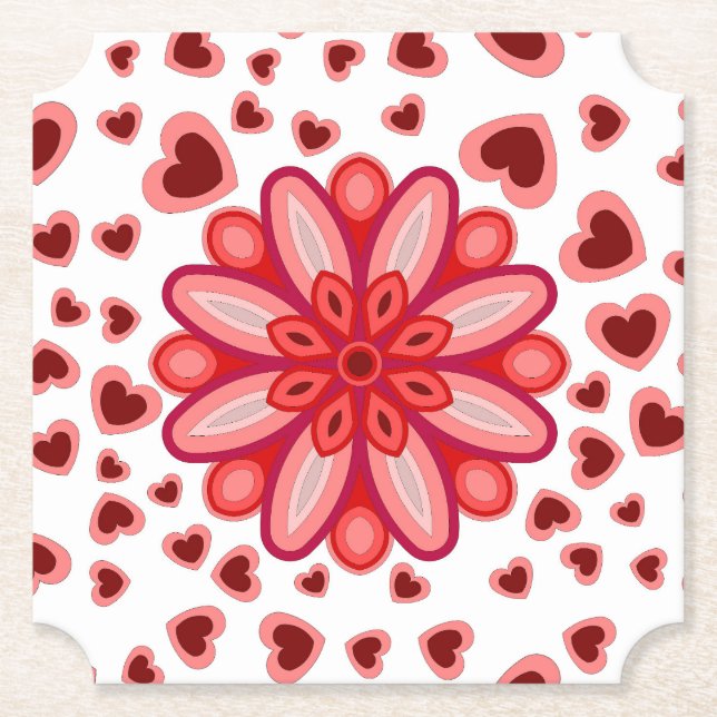 DESSOUS-DE-VERRE EN PAPIER COEUR AMOUR PETITE AMIE FEMME ANNIVERSAIRE DON PAR (Devant)