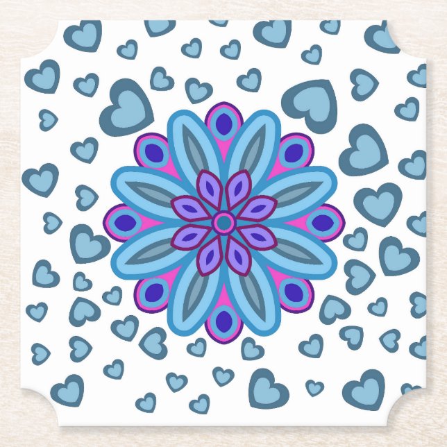 DESSOUS-DE-VERRE EN PAPIER COEUR AMOUR PETITE AMIE FEMME ANNIVERSAIRE DON PAR (Devant)