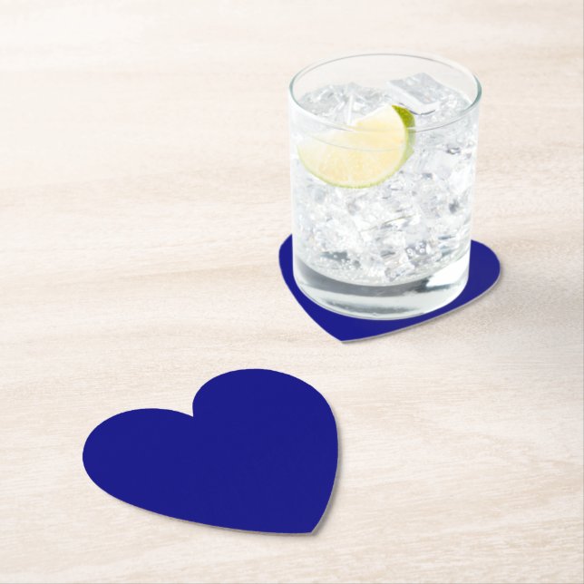 Dessous-de-verre En Papier Cœur bleu marine (En situation)