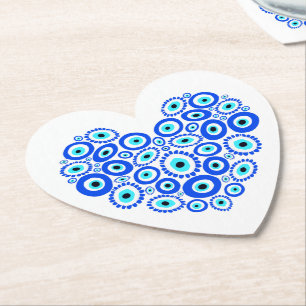 Dessous-de-verre En Papier Coeur d'amour des yeux grecs