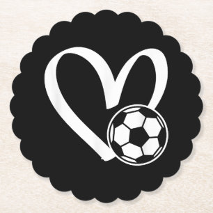 Dessous-de-verre En Papier Coeur de balle de football