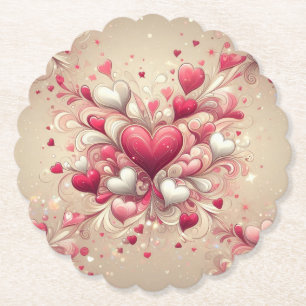 Dessous-de-verre En Papier coeur de la Saint-Valentin