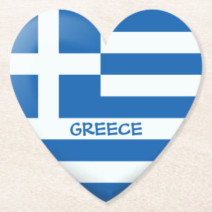 Dessous-de-verre En Papier Coeur du drapeau grec