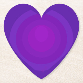 Dessous-de-verre En Papier Cœur violet