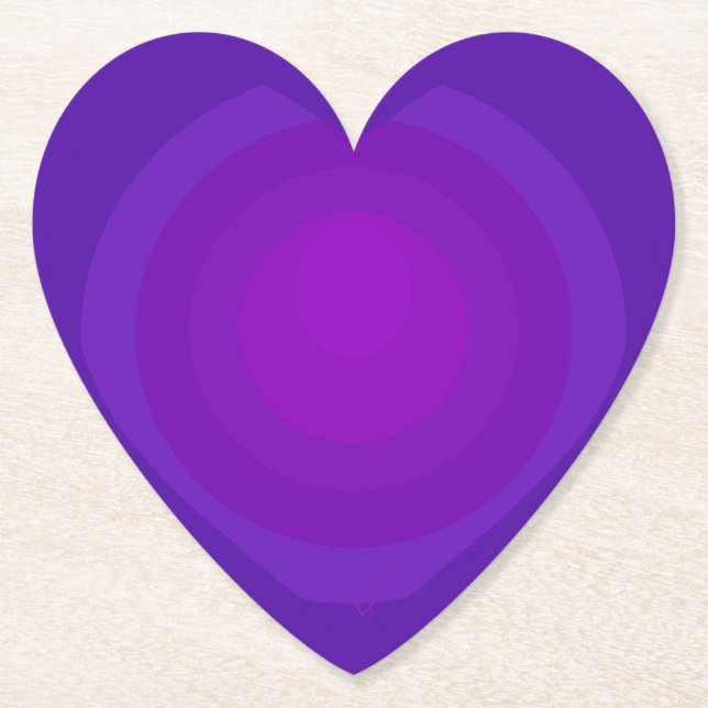 Dessous-de-verre En Papier Cœur violet (Devant)