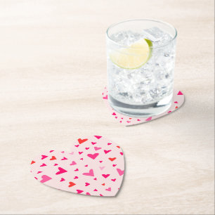Dessous-de-verre En Papier Cœurs d'amour roses