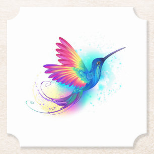 Dessous-de-verre En Papier Colibri arc-en-ciel exotique