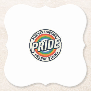 Dessous-de-verre En Papier Conception de badge arc-en-ciel de protestation de
