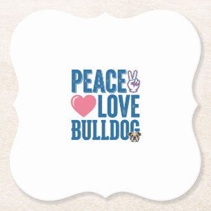 Dessous-de-verre En Papier Conception de chemise pour chien vintage Peace Lov
