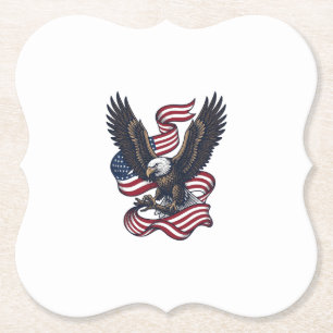 Dessous-de-verre En Papier Conception de chemise vectorielle aigle patriotiqu