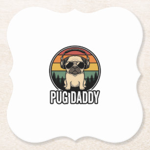 Dessous-de-verre En Papier Conception de chemise vectorielle pour chien Pug D