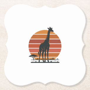 Dessous-de-verre En Papier Conception de chemise vectorielle Safari au couche
