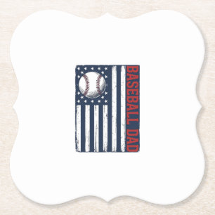Dessous-de-verre En Papier Conception de maillot de drapeau de papa de baseba
