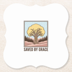 Dessous-de-verre En Papier Conçu par Saved by Grace Christian Tree Vintage Sh