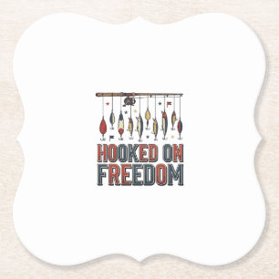Dessous-de-verre En Papier Conçu pour la liberté Chemise de pêche patriotique