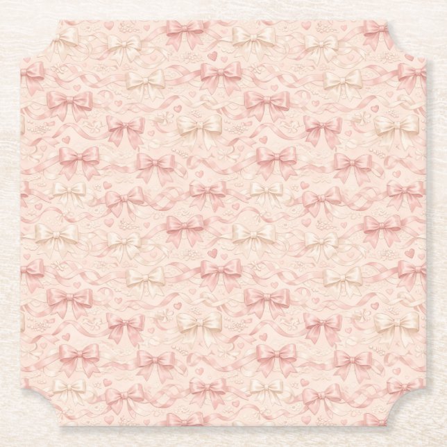 Dessous-de-verre En Papier Coquette Bow Pattern (Devant)