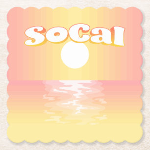 Dessous-de-verre En Papier Coucher de soleil SoCal