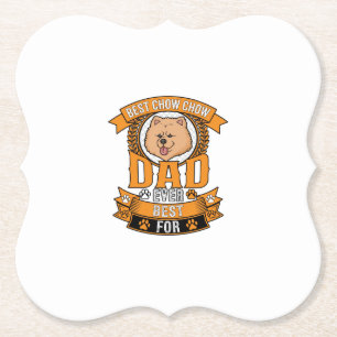 Dessous-de-verre En Papier Couronne d'impression de patte de chien de papa Ch