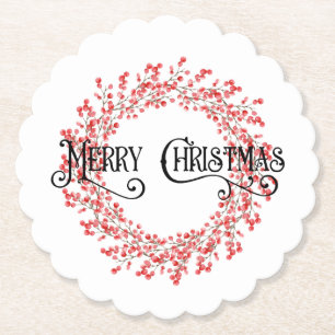 Dessous-de-verre En Papier Courtoisie de Noël Joyeux Traditionnel Courtoisie 