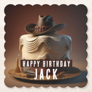 Dessous-de-verre En Papier Cowboy Western Anniversaire de papier Dessous de v