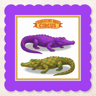 Dessous-de-verre En Papier Crawford, crocodile de cirque peint
