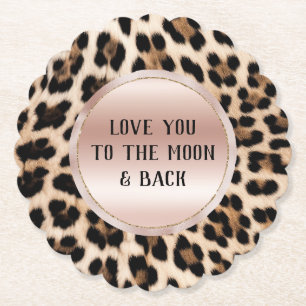 Dessous-de-verre En Papier Crème Brown Léopard noir rose