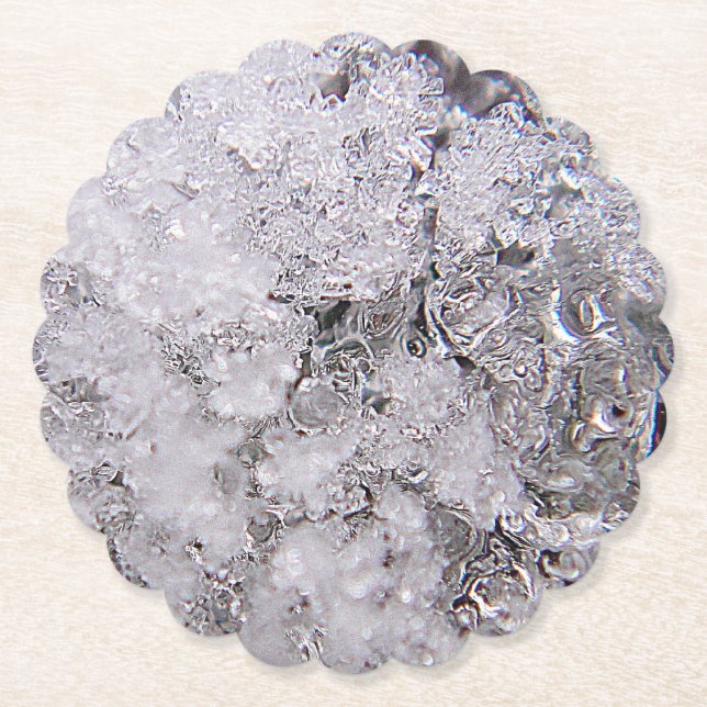 Dessous-de-verre En Papier cristaux de glace cool (Devant)