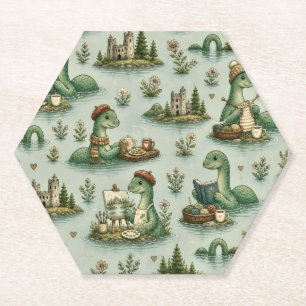 Dessous-de-verre En Papier Cryptides confortables Nessie Monstre du Loch Ness