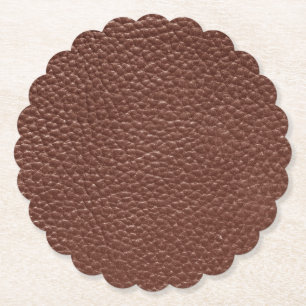 Dessous-de-verre En Papier Cuir Brown Faux