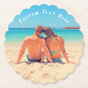 Dessous-de-verre En Papier Custom Photo Text Paper Coaste Your Love Photos