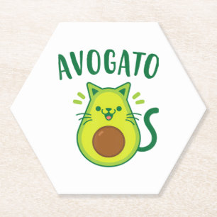 Dessous-de-verre En Papier Cute Cinco de Mayo Avogato Avocado Cat Funny Avoca