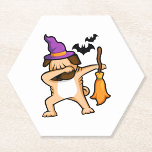 Dessous-de-verre En Papier Dabbing Halloween Carlin chien