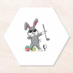 Dessous-de-verre En Papier Dabing Pâques Golf Lapin Pâques Coupe de lapin de 