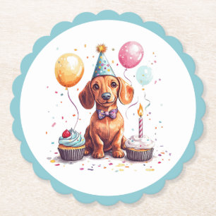 Dessous-de-verre En Papier Dachshunds d'anniversaire