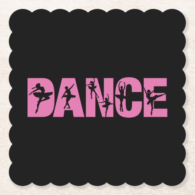 Dessous-de-verre En Papier DANSE Rose avec coutures Ballerina (Devant)