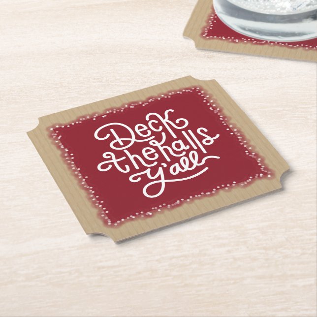 Dessous-de-verre En Papier Deck the Halls Y'all (Incliné)