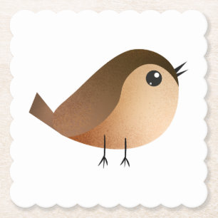 Dessous-de-verre En Papier Dessin animé d'oiseau moineau