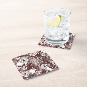 Dessous-de-verre En Papier Dessous de verre de crânes de jungle