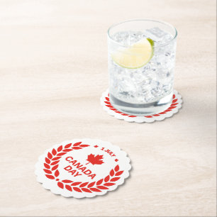 Dessous-de-verre En Papier Dessous de verre de la Fête du Canada
