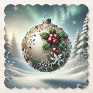 Dessous-de-verre En Papier Dessous de verre de Noël Bauble différentes formes