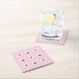Dessous-de-verre En Papier Dessous de verre de pique-nique cerise
