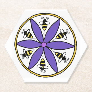Dessous-de-verre En Papier Dessous de verre des signes abeilles Hex