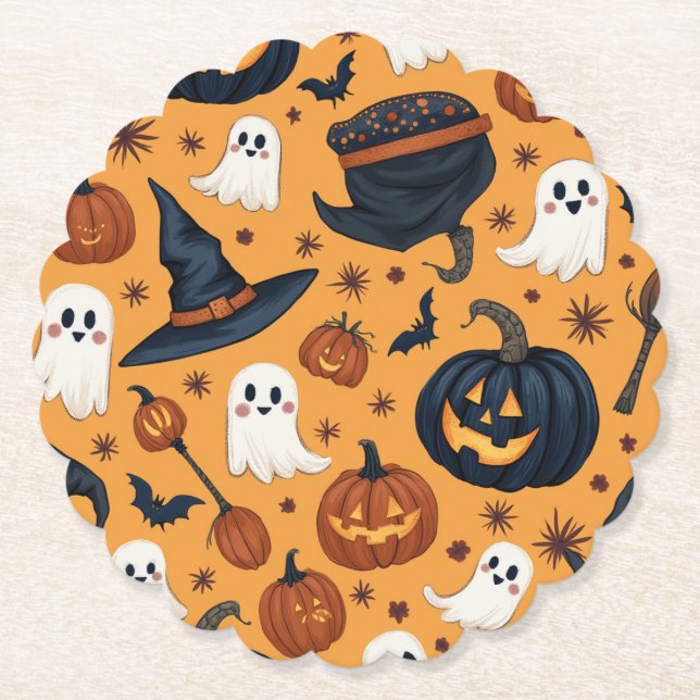 Dessous-de-verre En Papier "Dessous de verre d'Halloween Spooktacular" (Devant)